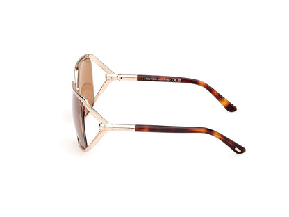 Shiny Pale Gold Female Sunglasses Tom Ford 889214469632