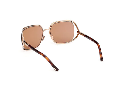 Shiny Pale Gold Female Sunglasses Tom Ford 889214469632