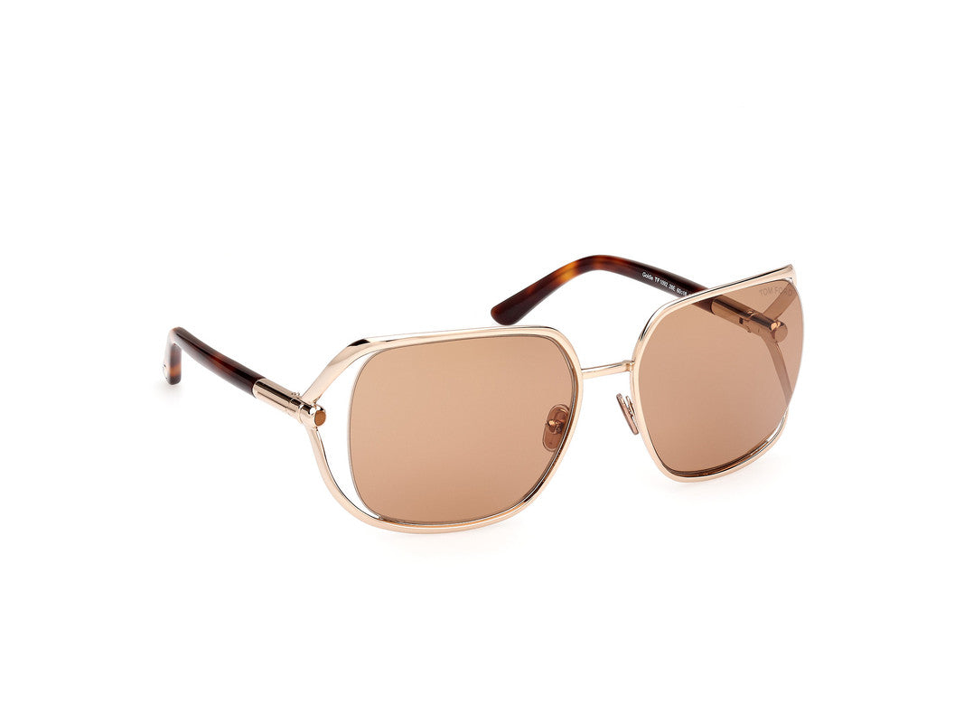 Shiny Pale Gold Female Sunglasses Tom Ford 889214469632