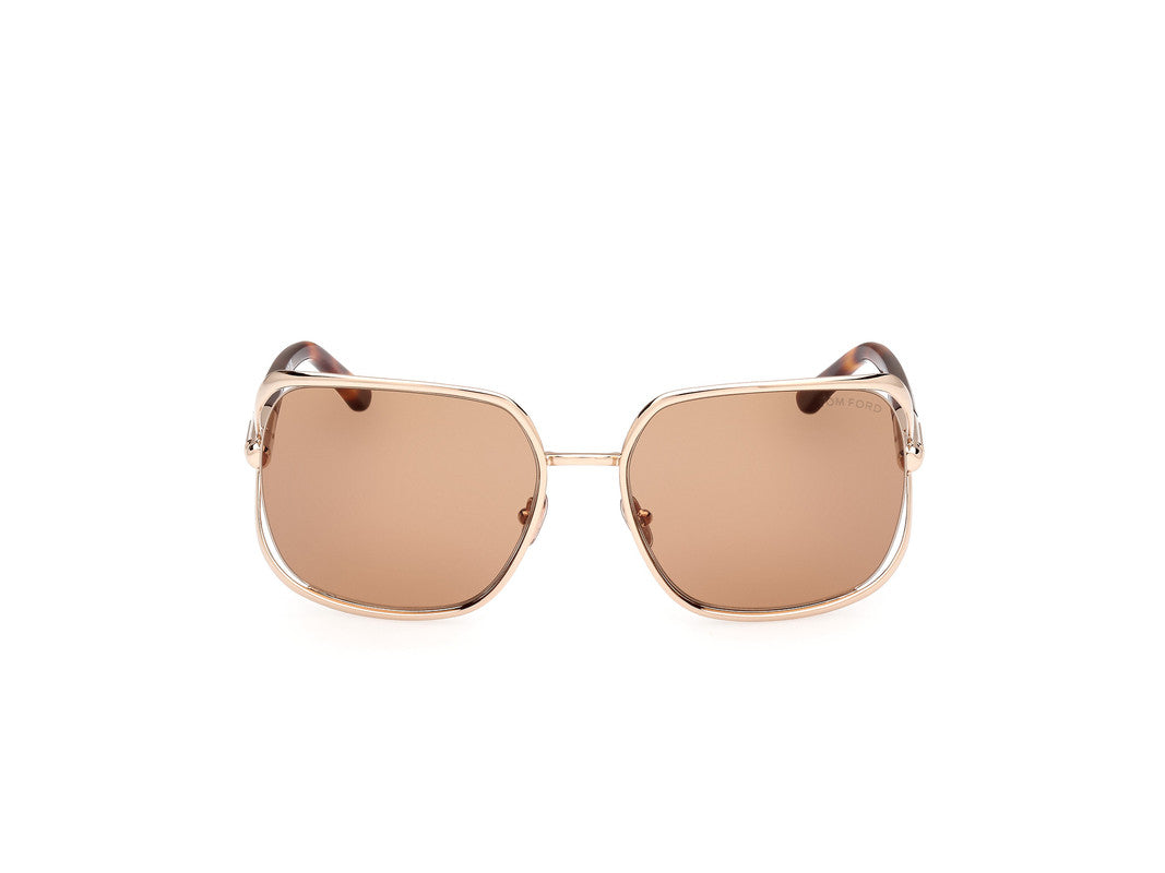 Shiny Pale Gold Female Sunglasses Tom Ford 889214469632