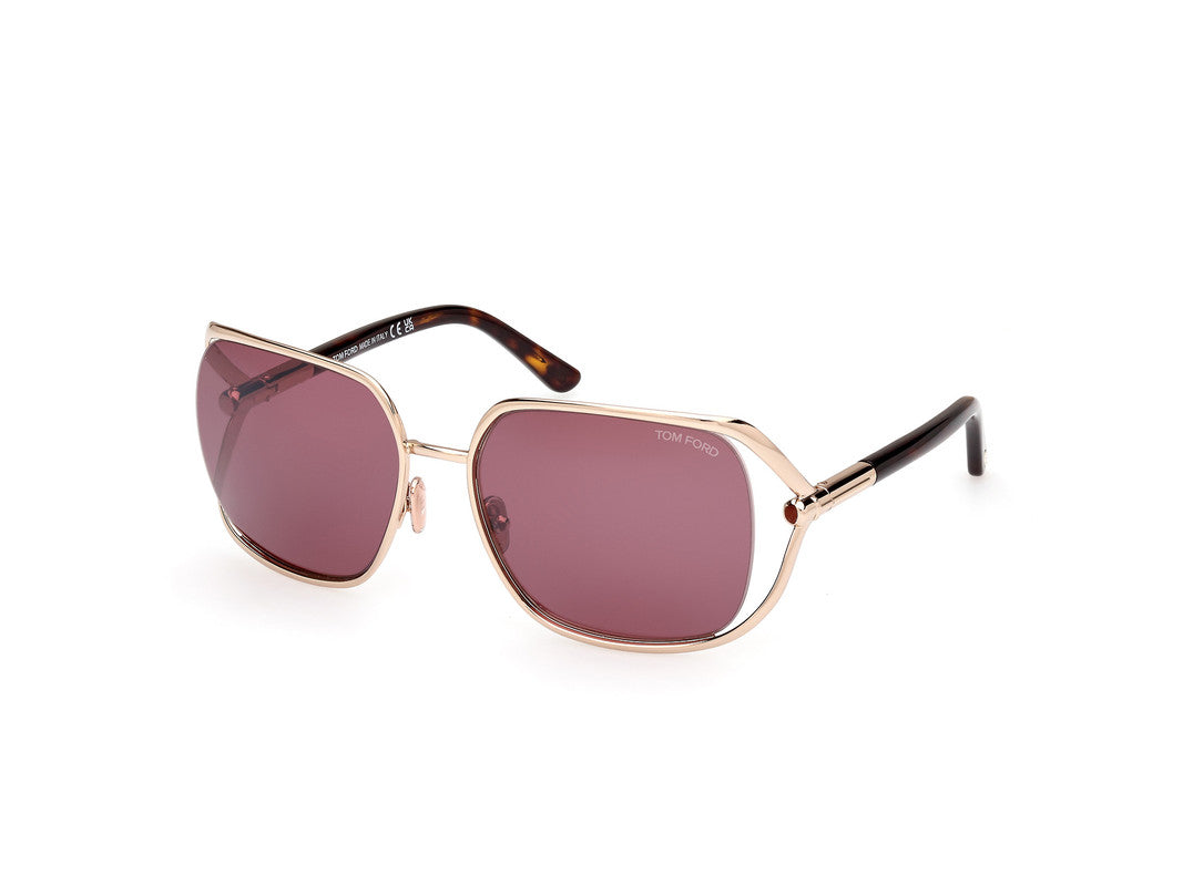 Shiny Pale Gold Female Sunglasses Tom Ford 889214469649