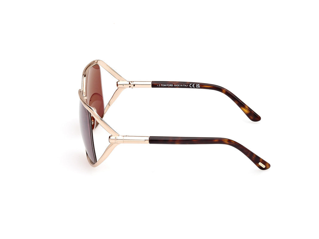 Shiny Pale Gold Female Sunglasses Tom Ford 889214469649