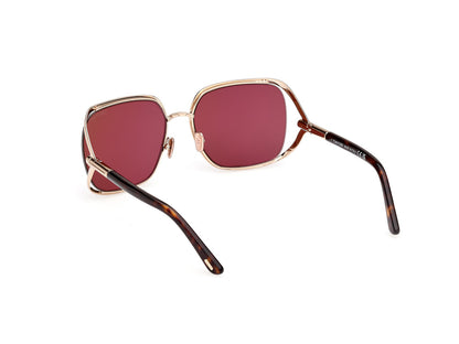 Shiny Pale Gold Female Sunglasses Tom Ford 889214469649