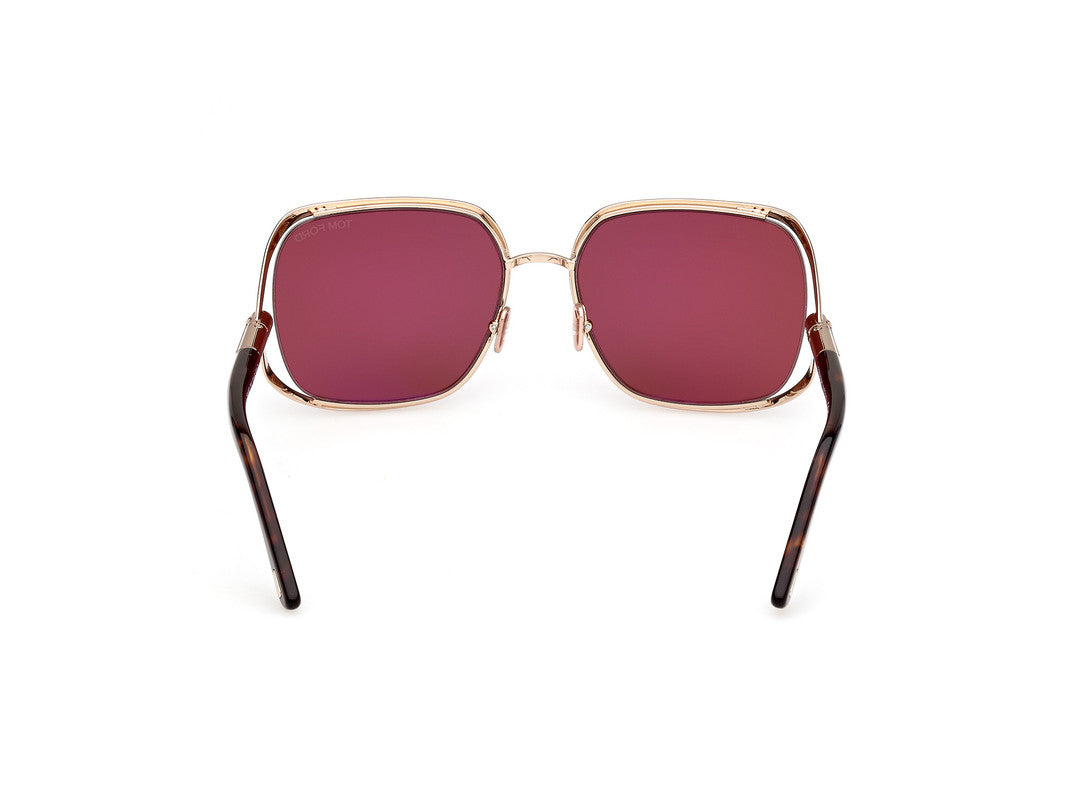 Shiny Pale Gold Female Sunglasses Tom Ford 889214469649