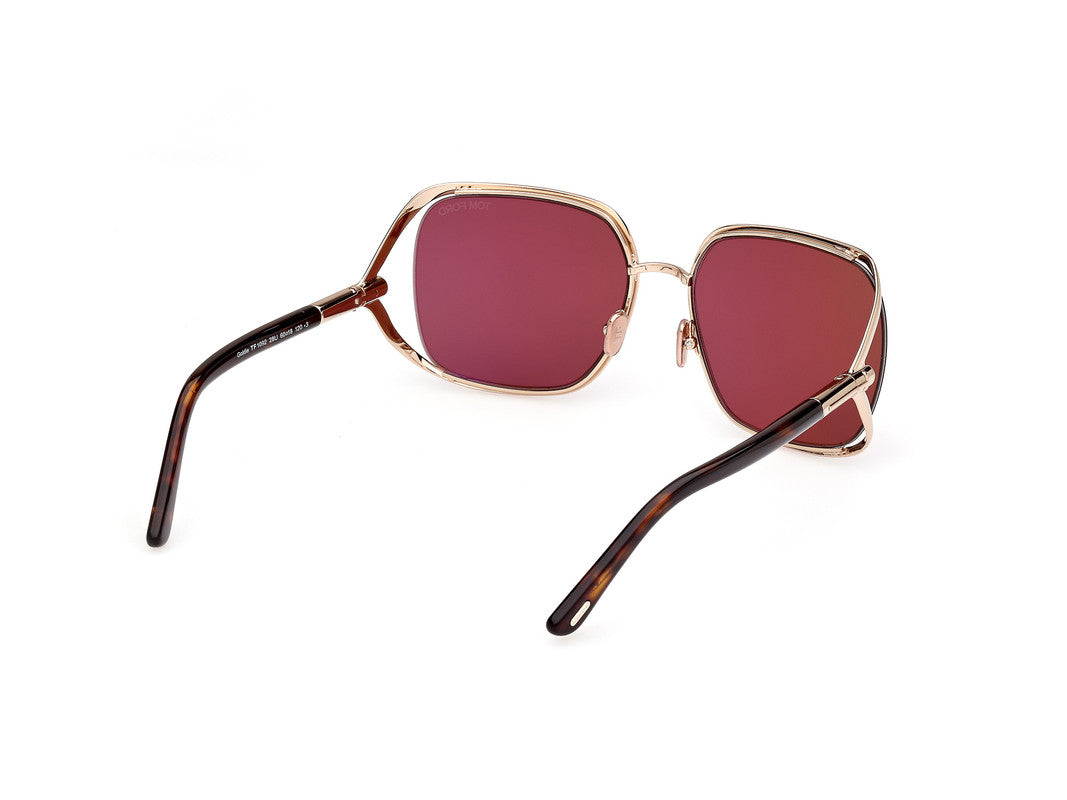 Shiny Pale Gold Female Sunglasses Tom Ford 889214469649