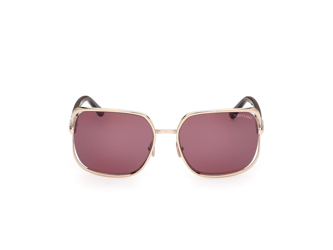 Shiny Pale Gold Female Sunglasses Tom Ford 889214469649