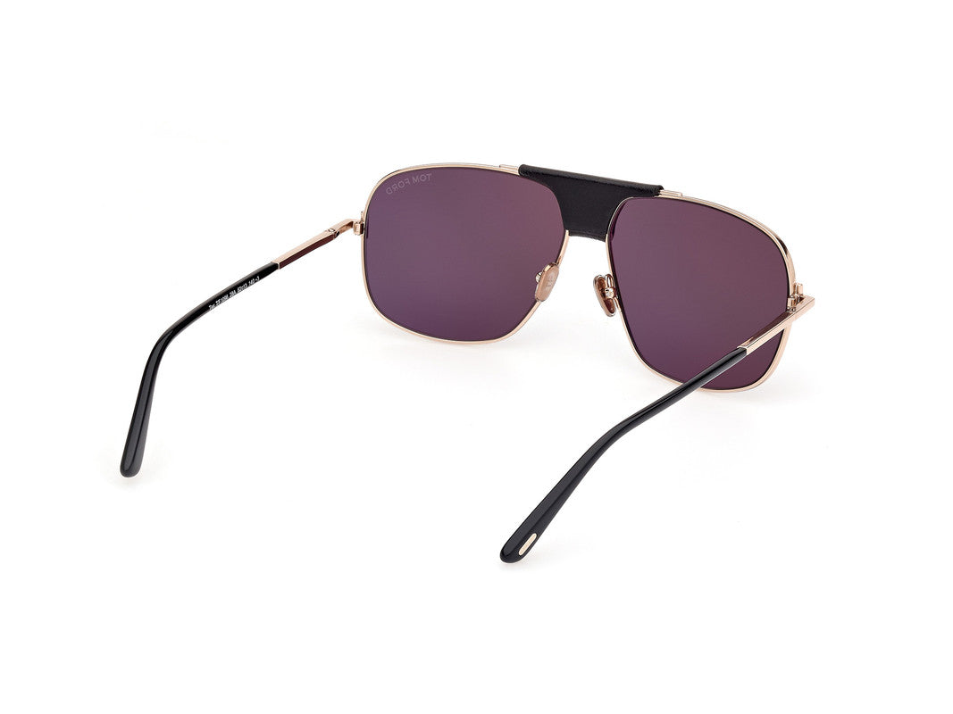 Shiny Rose Gold Male Sunglasses Tom Ford 889214477453