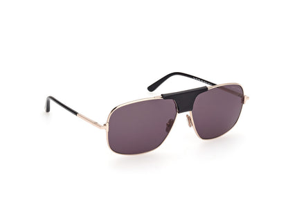 Shiny Rose Gold Male Sunglasses Tom Ford 889214477453