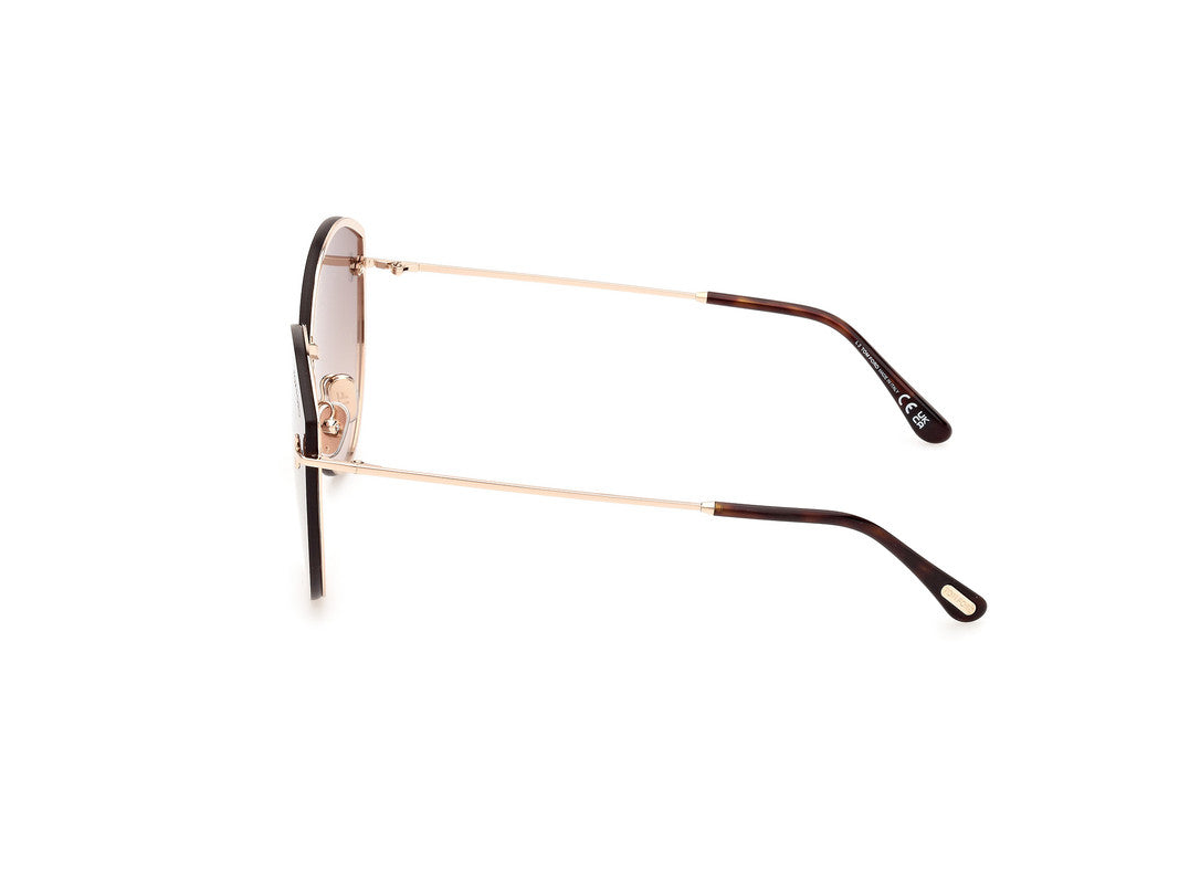 Shiny Rose Gold Female Sunglasses Tom Ford 889214479792