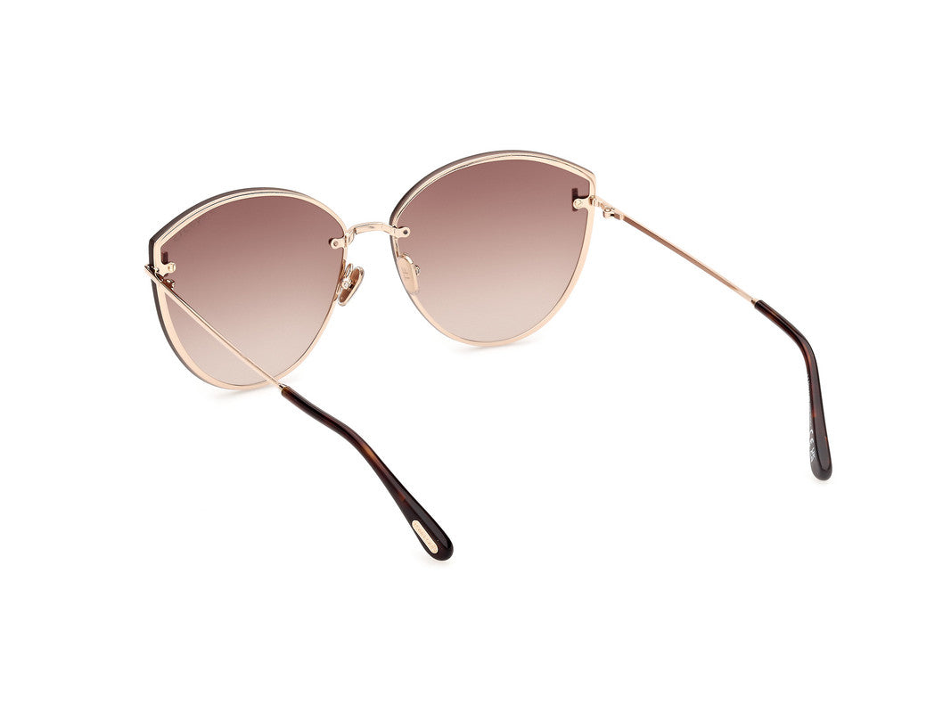 Shiny Rose Gold Female Sunglasses Tom Ford 889214479792