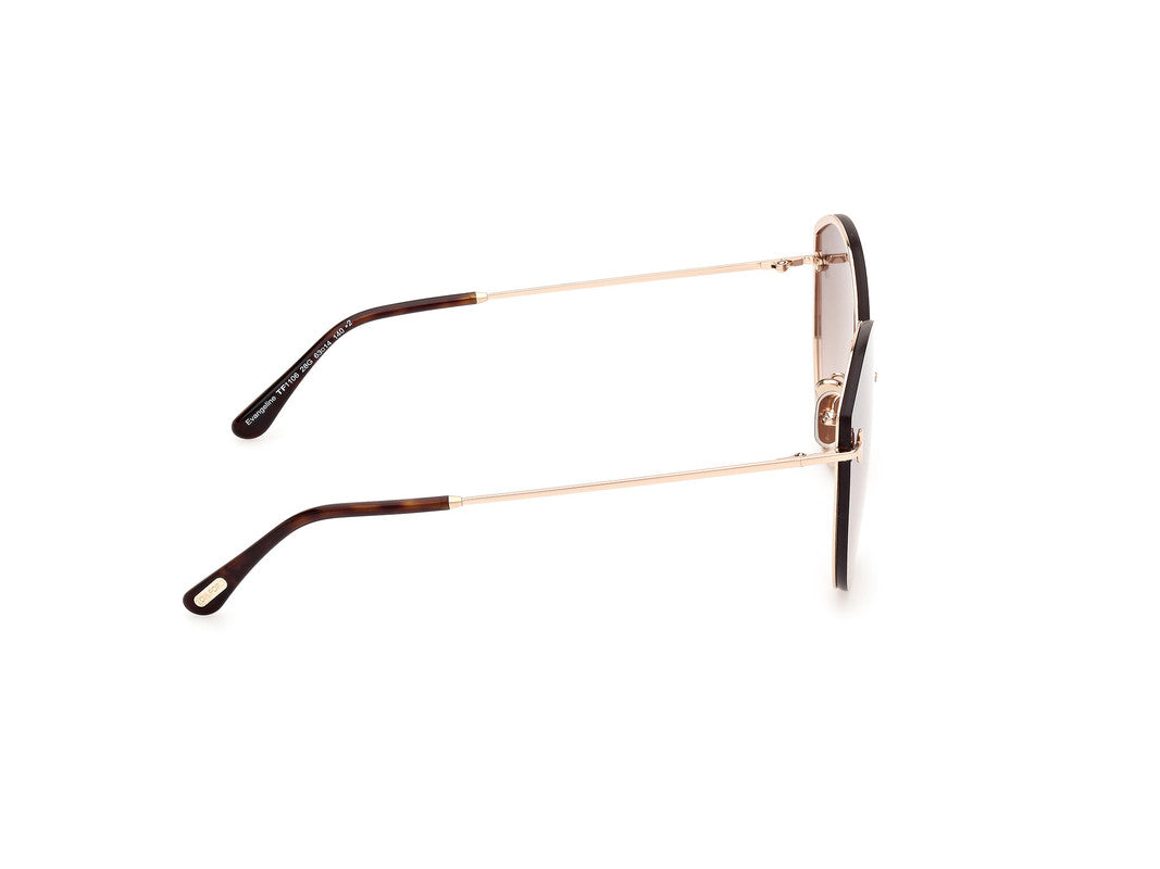 Shiny Rose Gold Female Sunglasses Tom Ford 889214479792