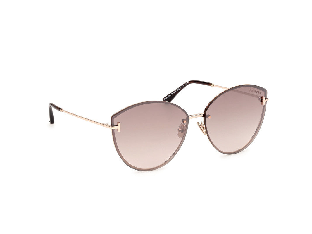 Shiny Rose Gold Female Sunglasses Tom Ford 889214479792