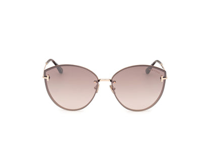 Shiny Rose Gold Female Sunglasses Tom Ford 889214479792