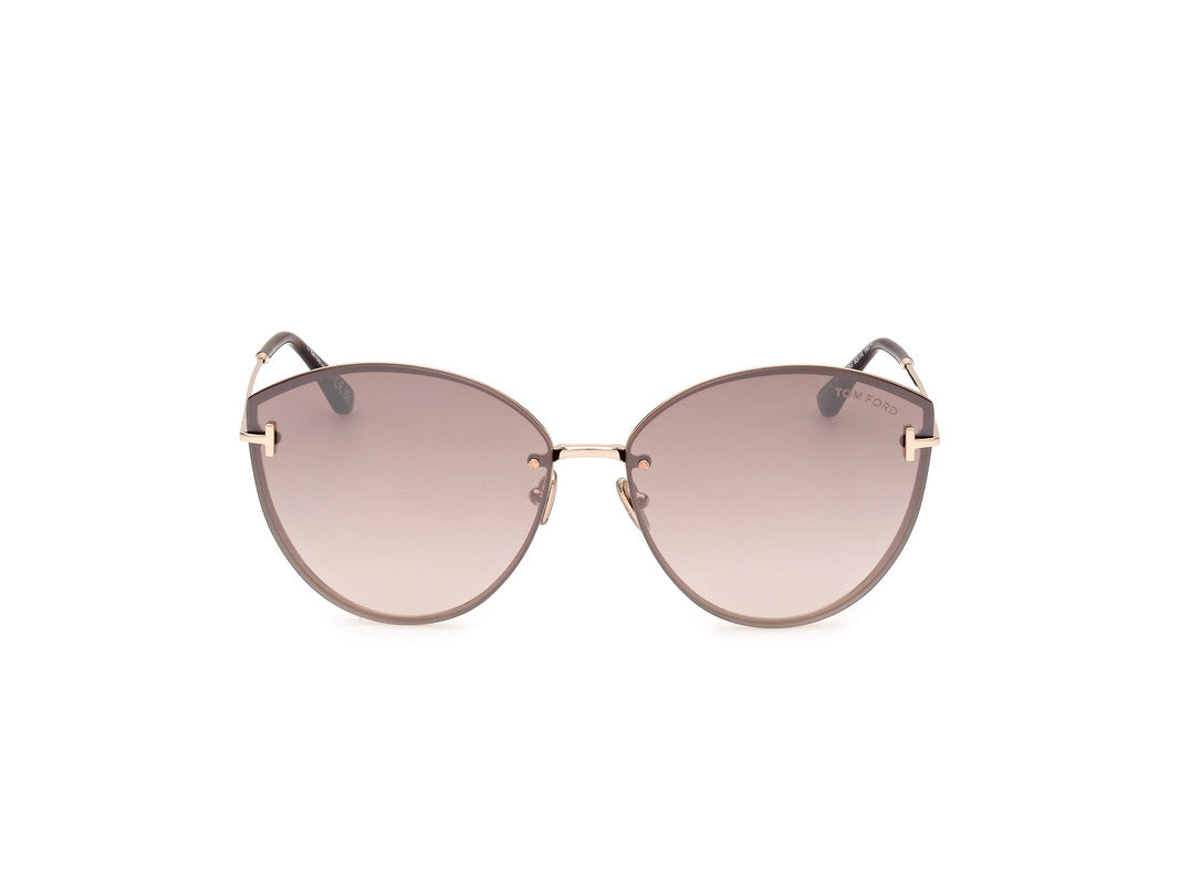 Shiny Rose Gold Female Sunglasses Tom Ford 889214479792