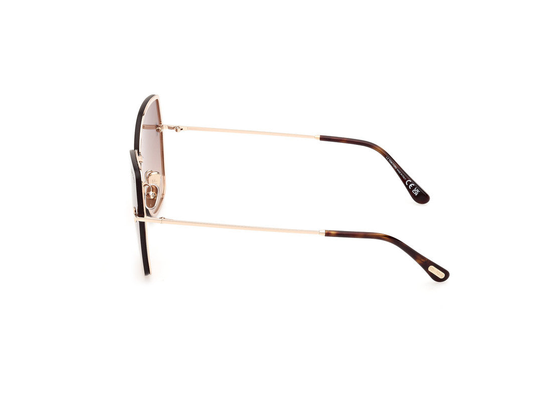 Shiny Rose Gold Female Sunglasses Tom Ford 889214479822