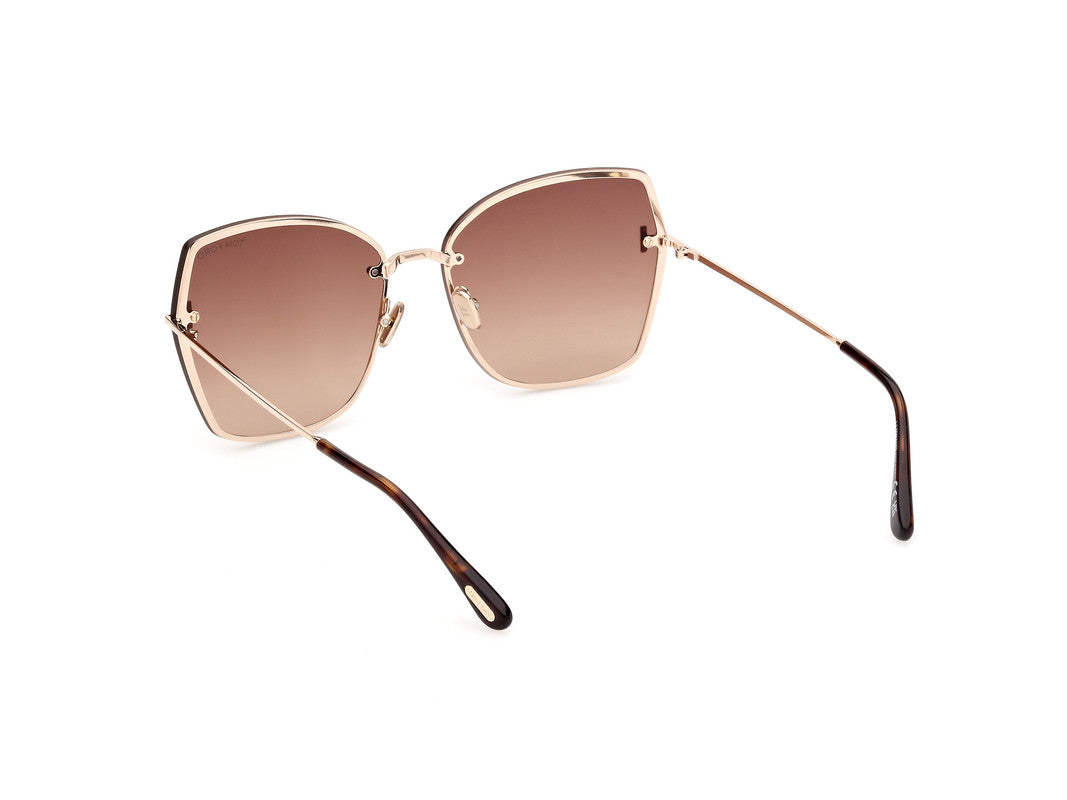Shiny Rose Gold Female Sunglasses Tom Ford 889214479822