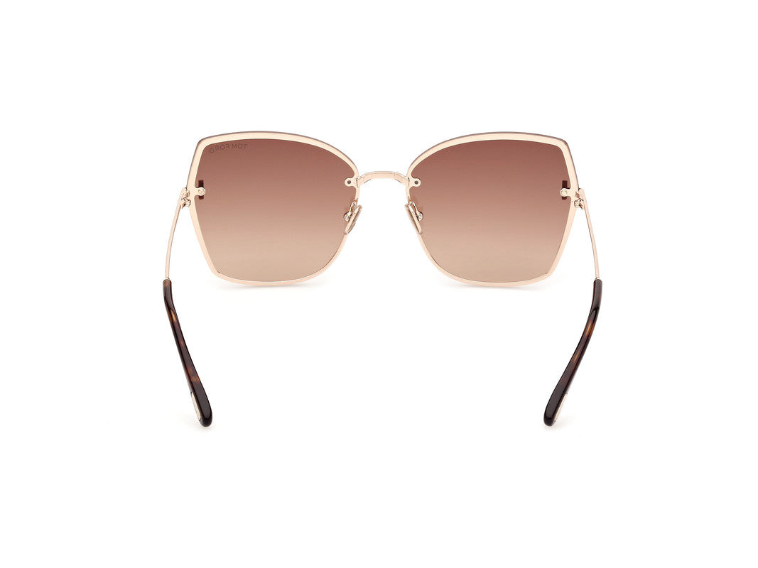 Shiny Rose Gold Female Sunglasses Tom Ford 889214479822