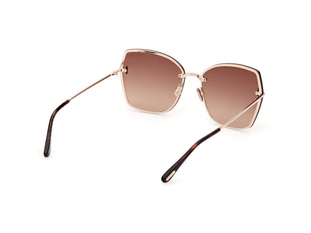 Shiny Rose Gold Female Sunglasses Tom Ford 889214479822
