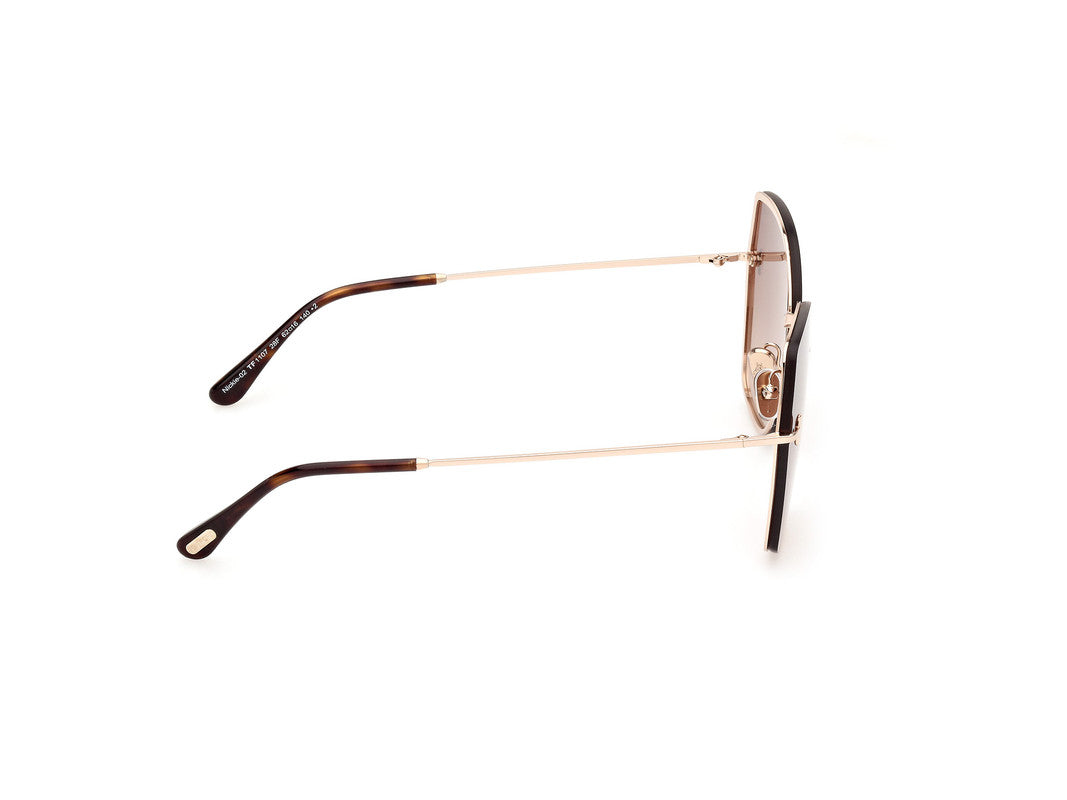 Shiny Rose Gold Female Sunglasses Tom Ford 889214479822