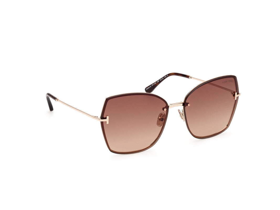 Shiny Rose Gold Female Sunglasses Tom Ford 889214479822