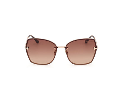 Shiny Rose Gold Female Sunglasses Tom Ford 889214479822