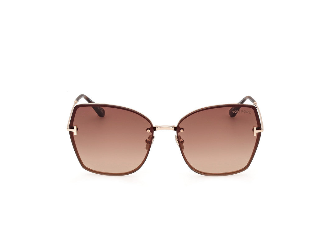 Shiny Rose Gold Female Sunglasses Tom Ford 889214479822