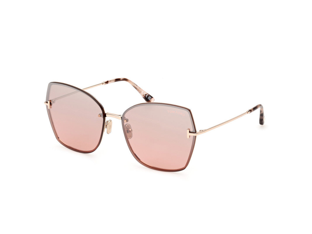 Shiny Rose Gold Female Sunglasses Tom Ford 889214479839