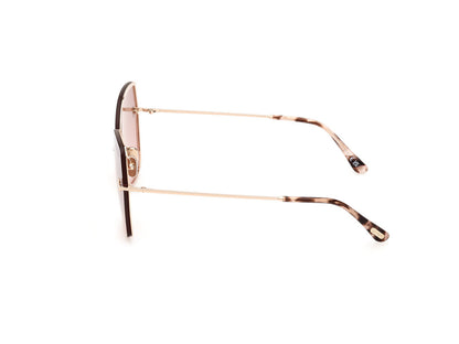 Shiny Rose Gold Female Sunglasses Tom Ford 889214479839