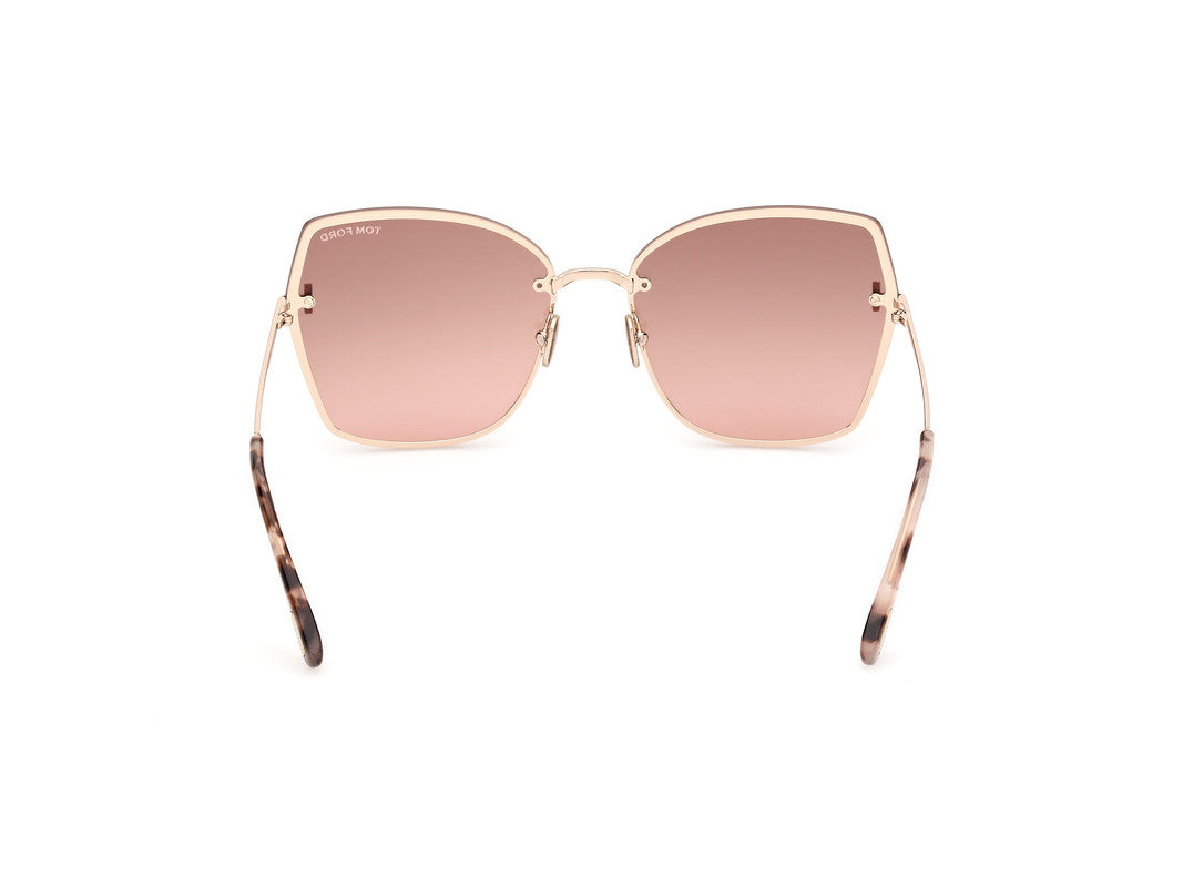 Shiny Rose Gold Female Sunglasses Tom Ford 889214479839