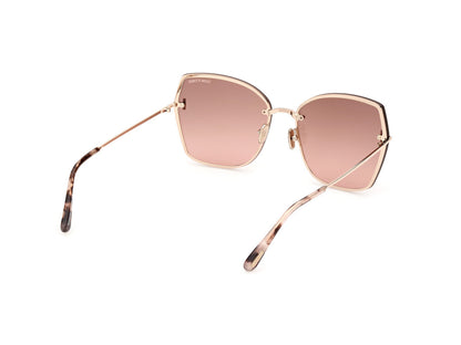 Shiny Rose Gold Female Sunglasses Tom Ford 889214479839