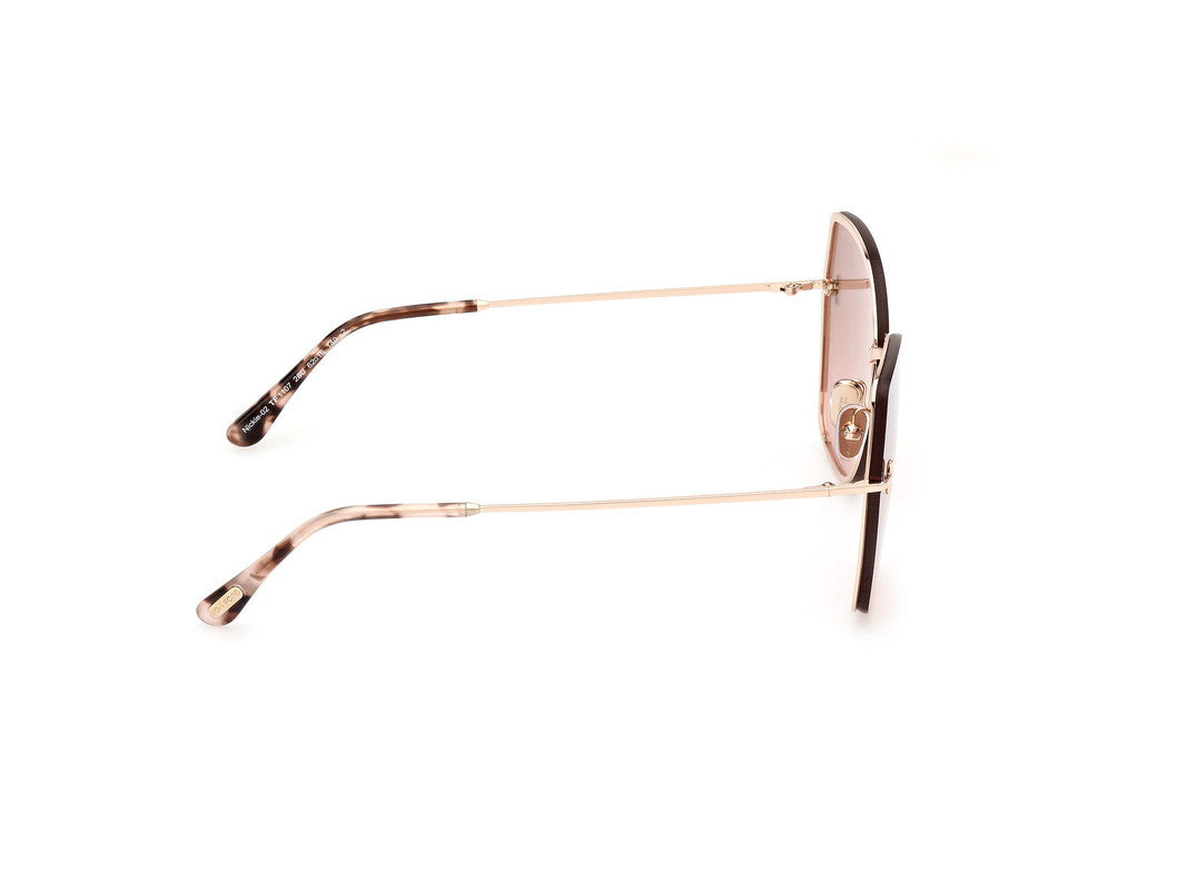 Shiny Rose Gold Female Sunglasses Tom Ford 889214479839
