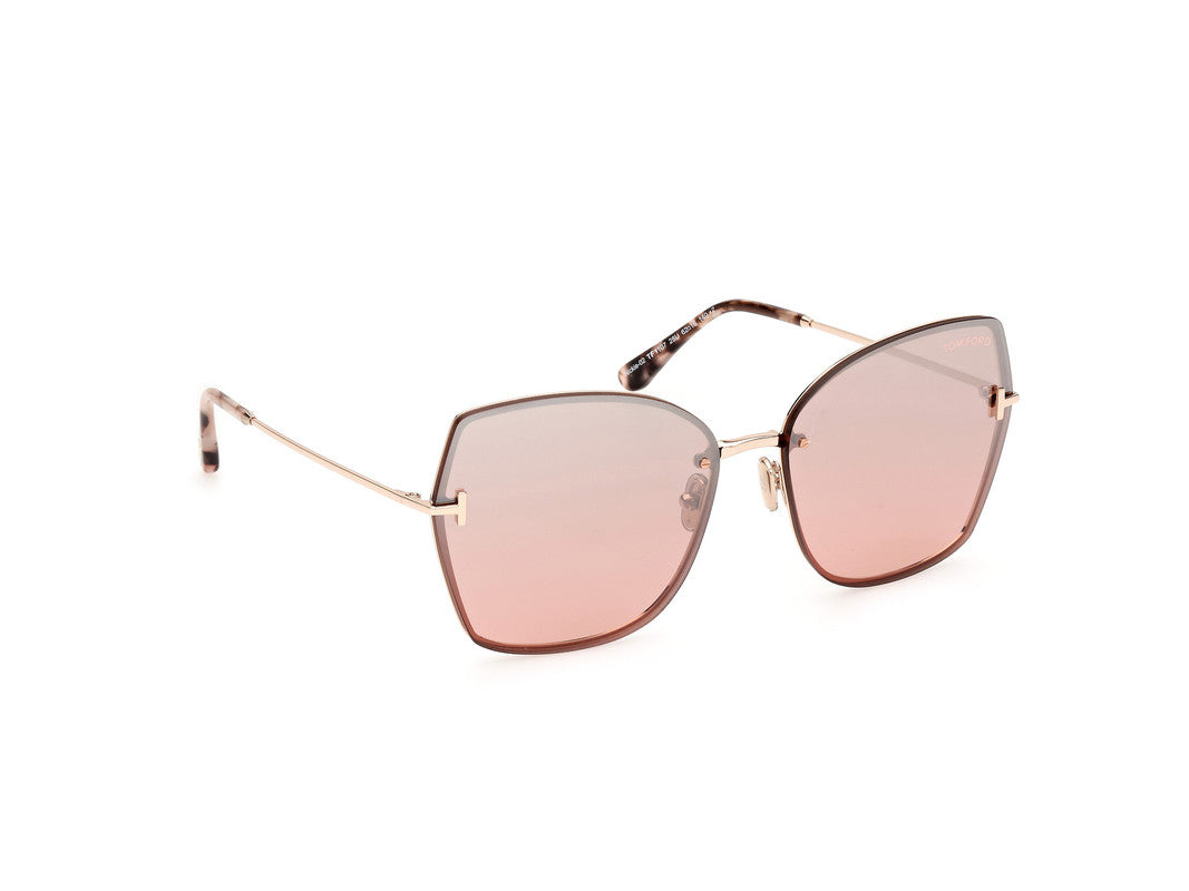 Shiny Rose Gold Female Sunglasses Tom Ford 889214479839