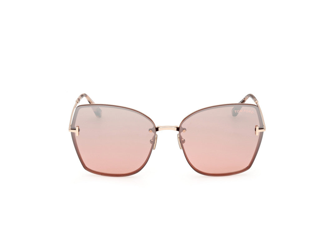 Shiny Rose Gold Female Sunglasses Tom Ford 889214479839