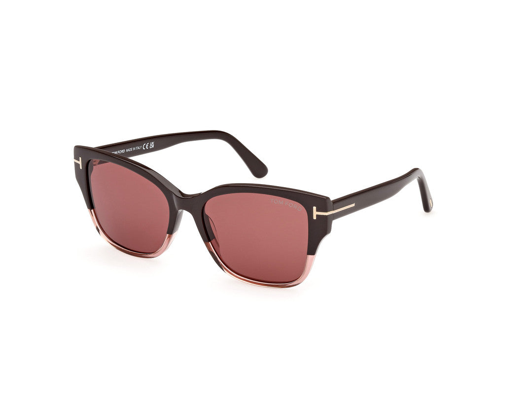 Shiny Dark Brown Female Sunglasses Tom Ford 889214477576