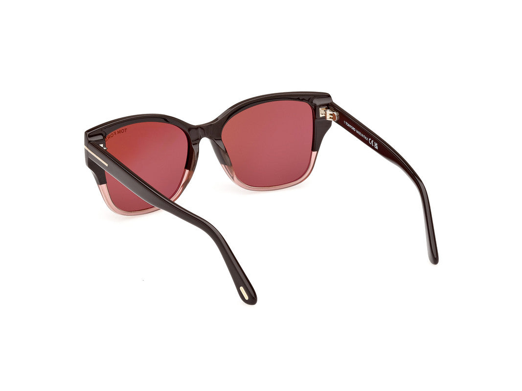Shiny Dark Brown Female Sunglasses Tom Ford 889214477576