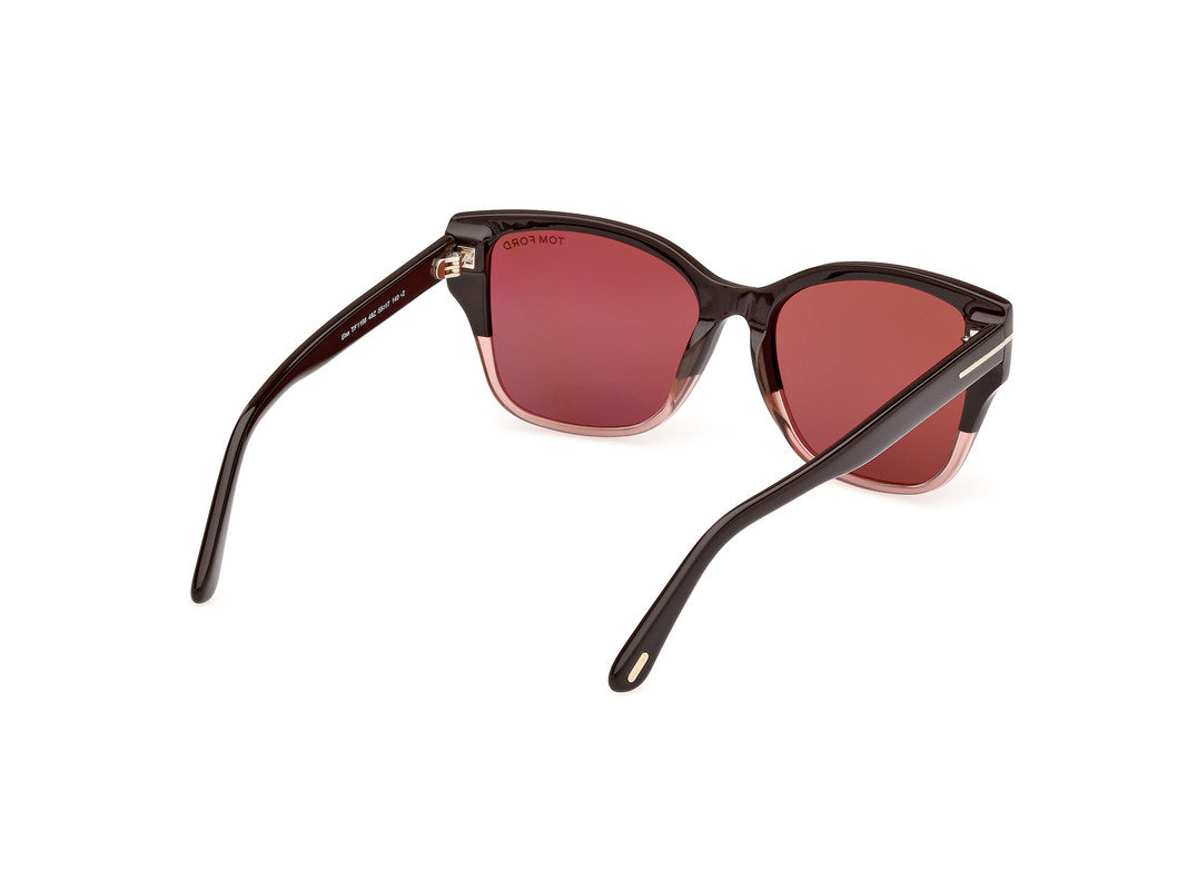 Shiny Dark Brown Female Sunglasses Tom Ford 889214477576