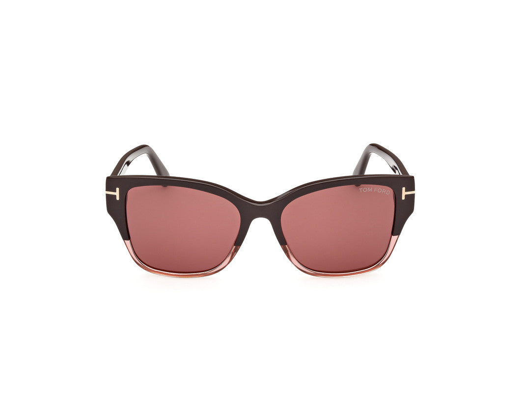 Shiny Dark Brown Female Sunglasses Tom Ford 889214477576