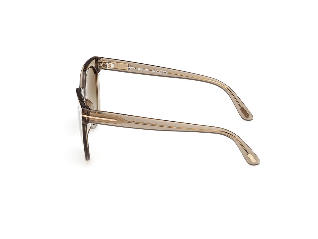 Shiny Light Brown Female Sunglasses Tom Ford 889214477620