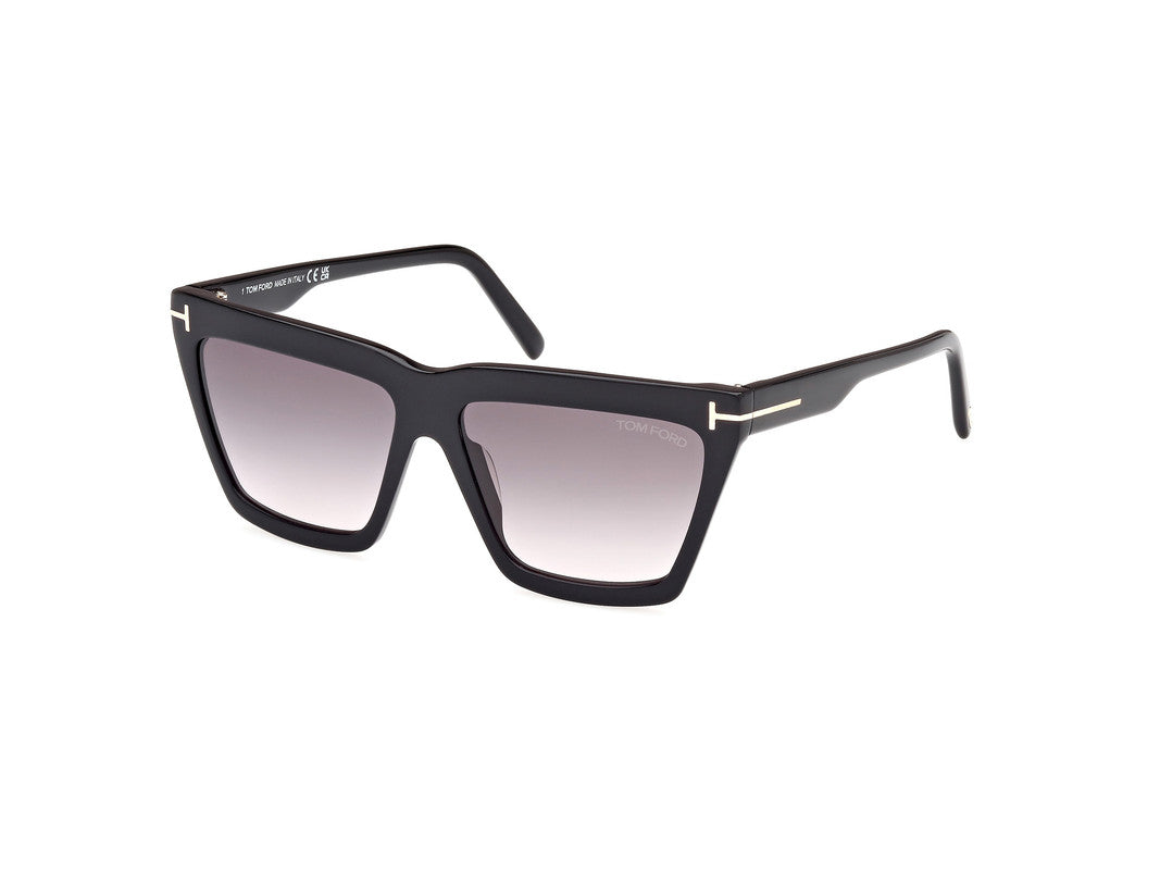Shiny Black Female Sunglasses Tom Ford 889214477675