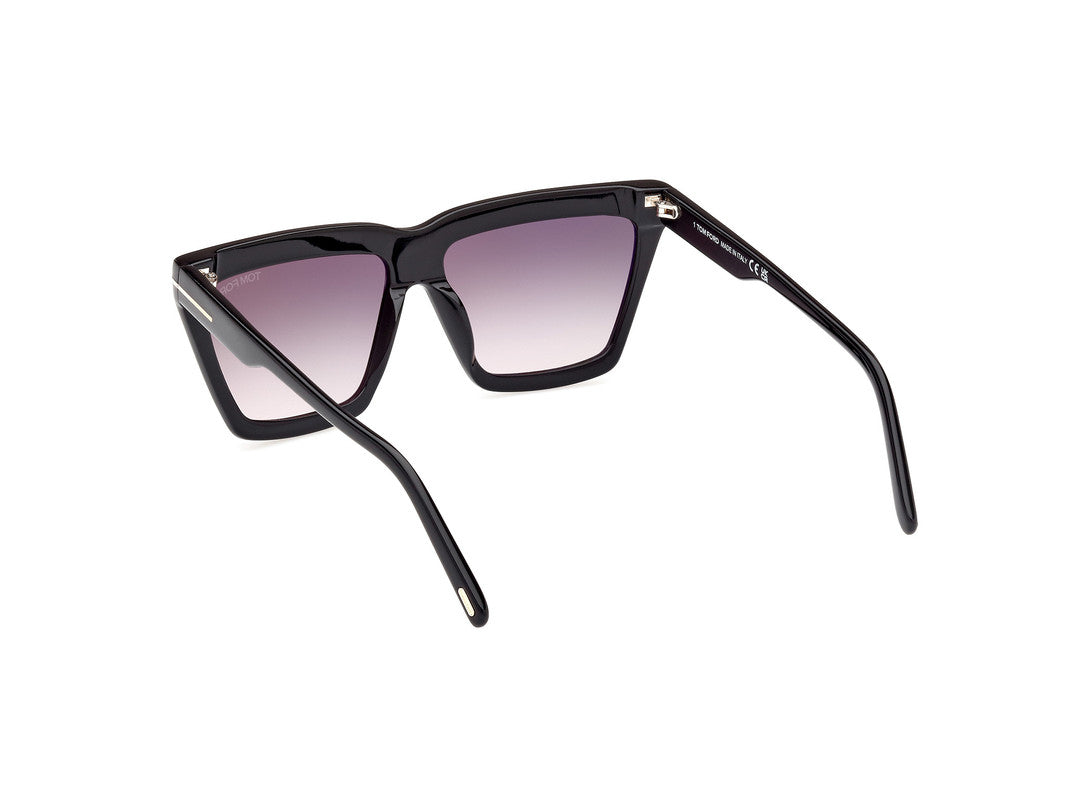 Shiny Black Female Sunglasses Tom Ford 889214477675