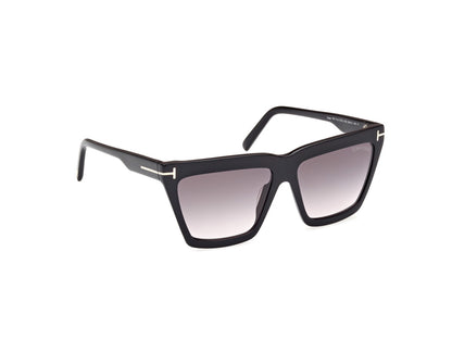 Shiny Black Female Sunglasses Tom Ford 889214477675