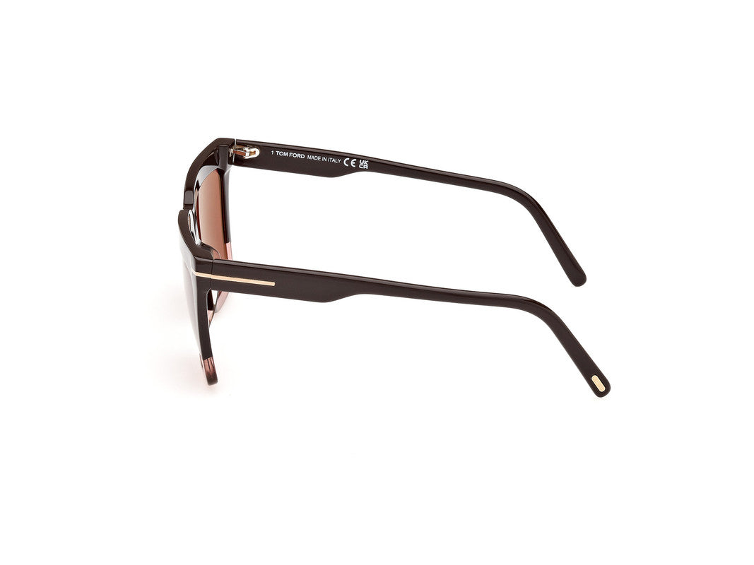 Shiny Dark Brown Female Sunglasses Tom Ford 889214477699