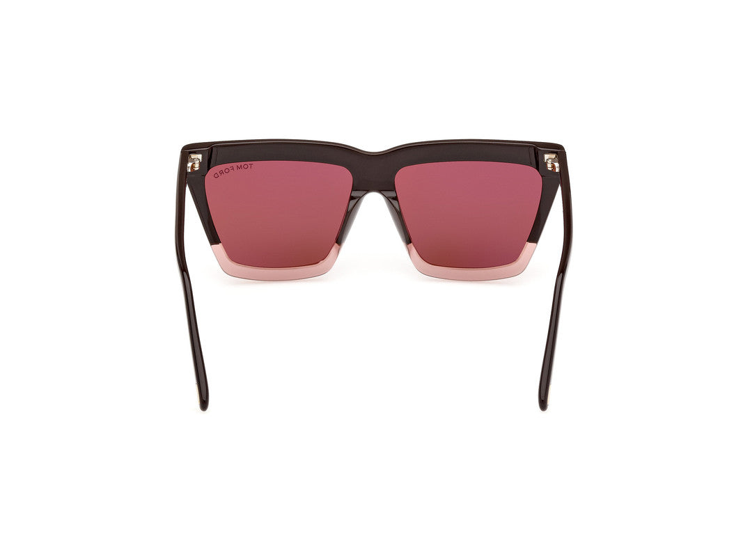 Shiny Dark Brown Female Sunglasses Tom Ford 889214477699