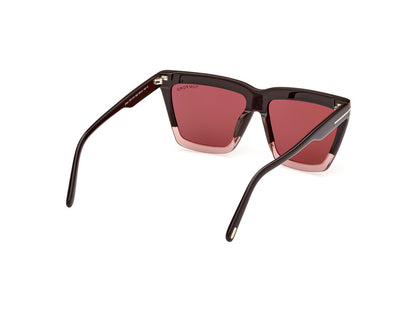 Shiny Dark Brown Female Sunglasses Tom Ford 889214477699