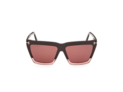 Shiny Dark Brown Female Sunglasses Tom Ford 889214477699