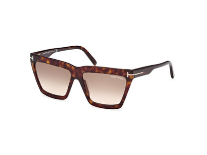 Dark Havana Female Sunglasses Tom Ford 889214477705