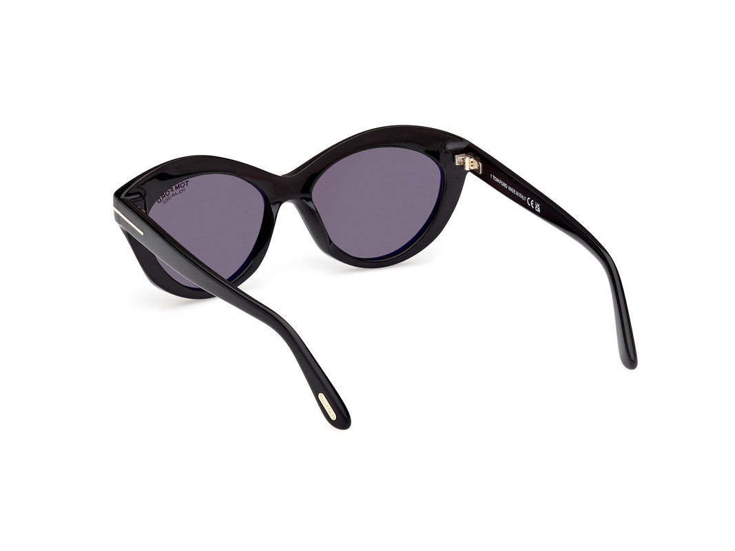 Shiny Black Female Sunglasses Tom Ford 889214477729