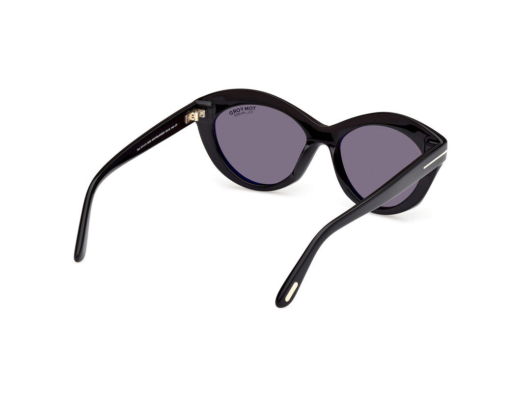 Shiny Black Female Sunglasses Tom Ford 889214477729