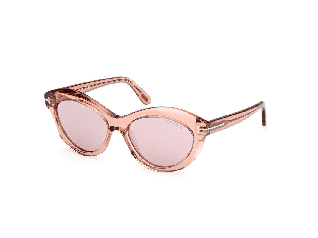 Shiny Light Pink Female Sunglasses Tom Ford 889214477750