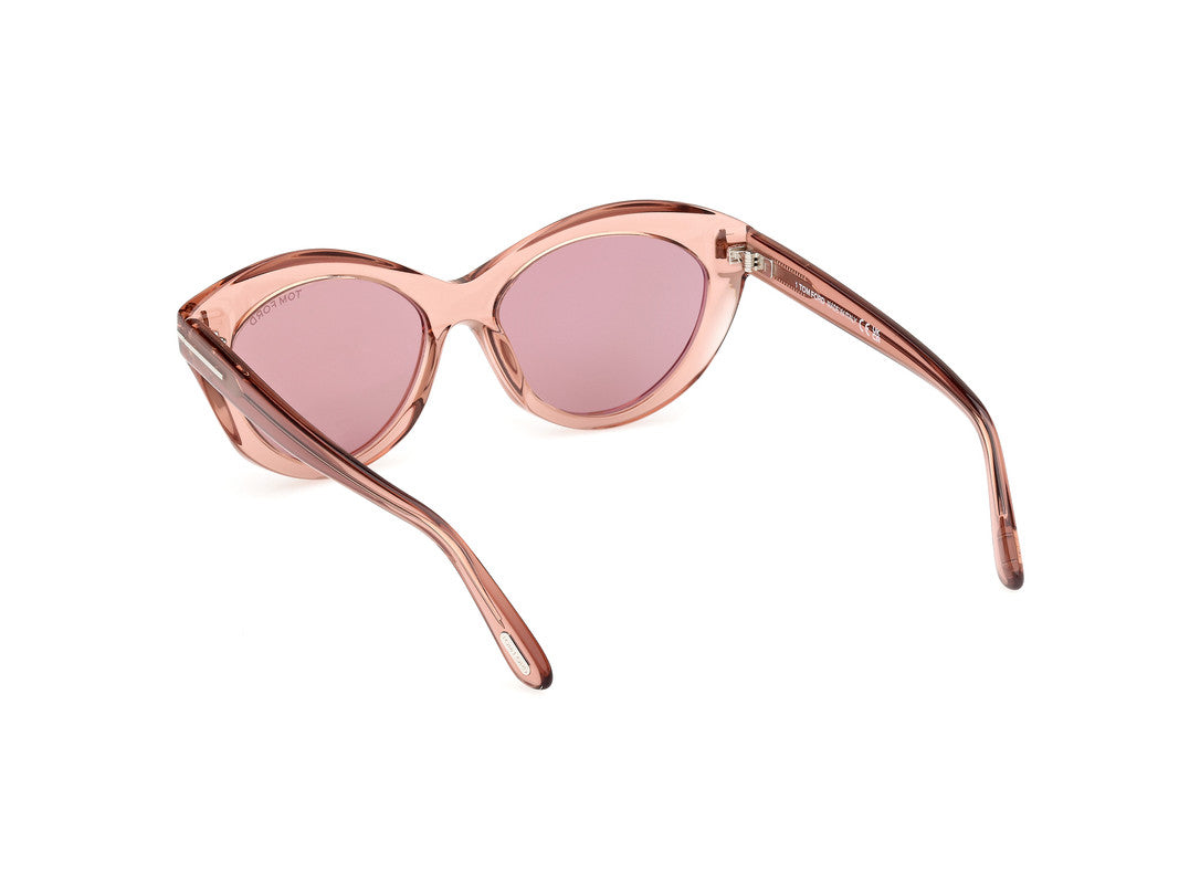 Shiny Light Pink Female Sunglasses Tom Ford 889214477750